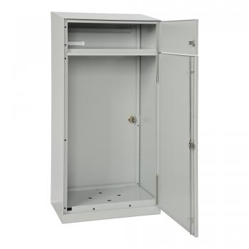 Paketbriefkasten Mefa Cedar 882 Weiß-Aluminium RAL 9006 mit Namensschild